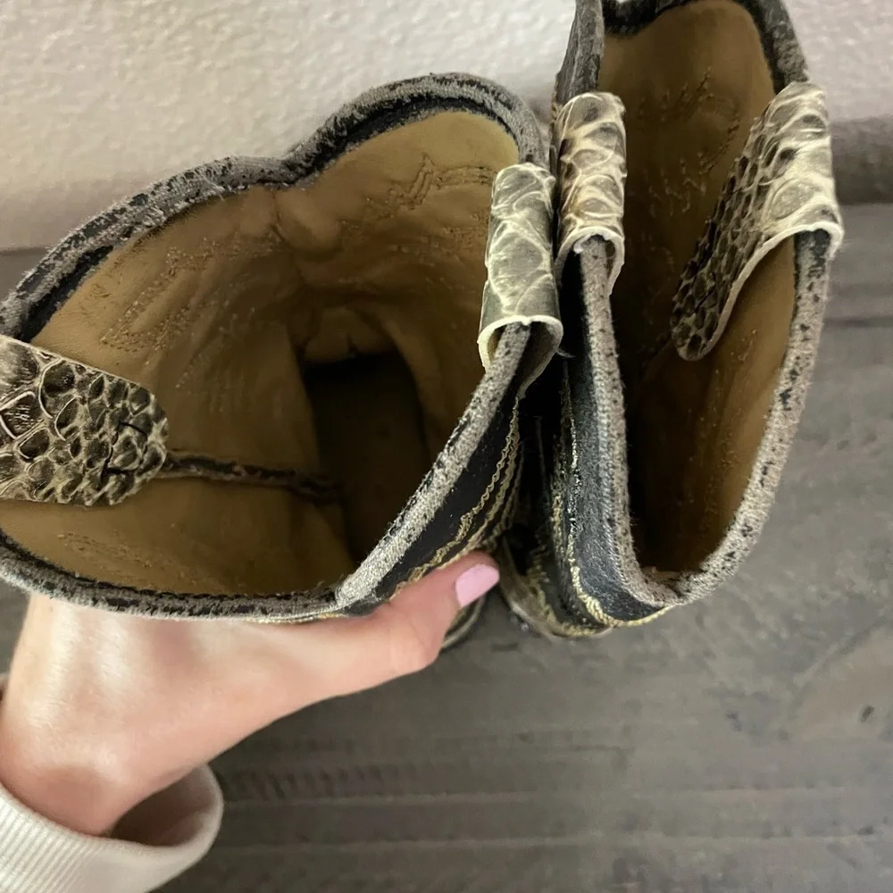Laredo Snakeskin Cowboy Boots with Black Accents